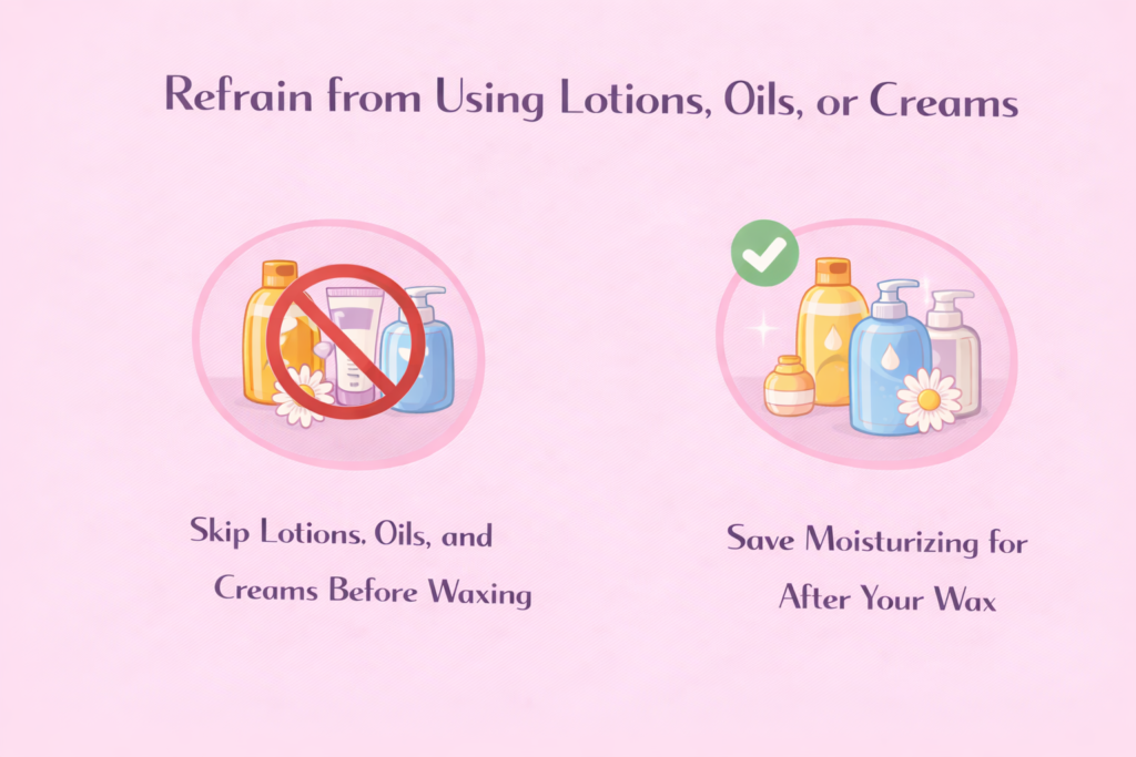 Refrain from Using Lotions, Oils, or Creams