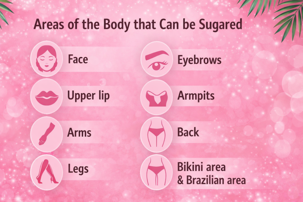 Areas of The Body Can be Sugared