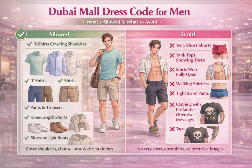 Dubai Mall Dress Code for Male