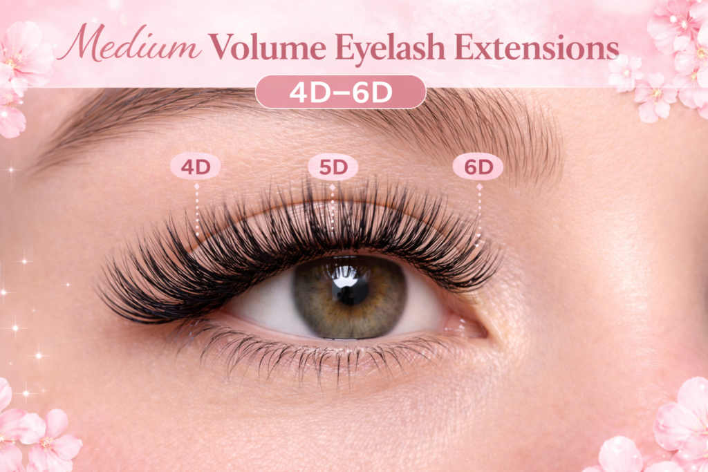 Medium Volume Eyelash Extensions (4D–6D)