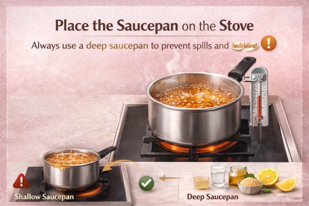 Place the SaucePan on the Stove