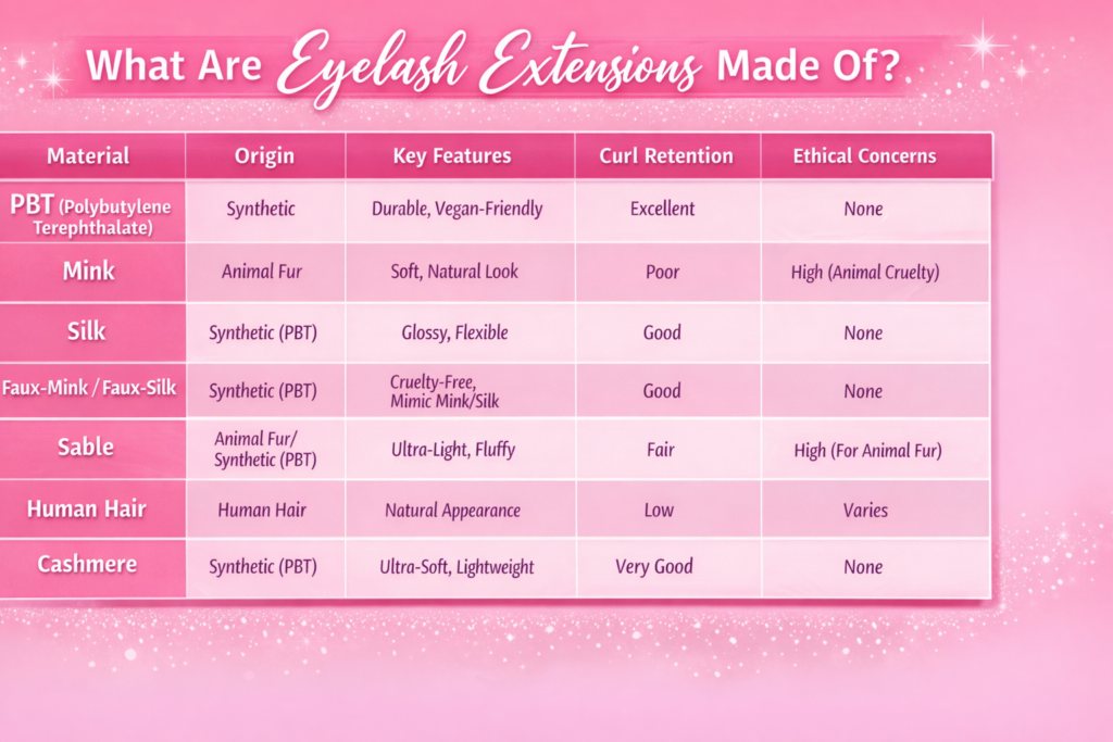 What Are Eyelash Extensions Made of