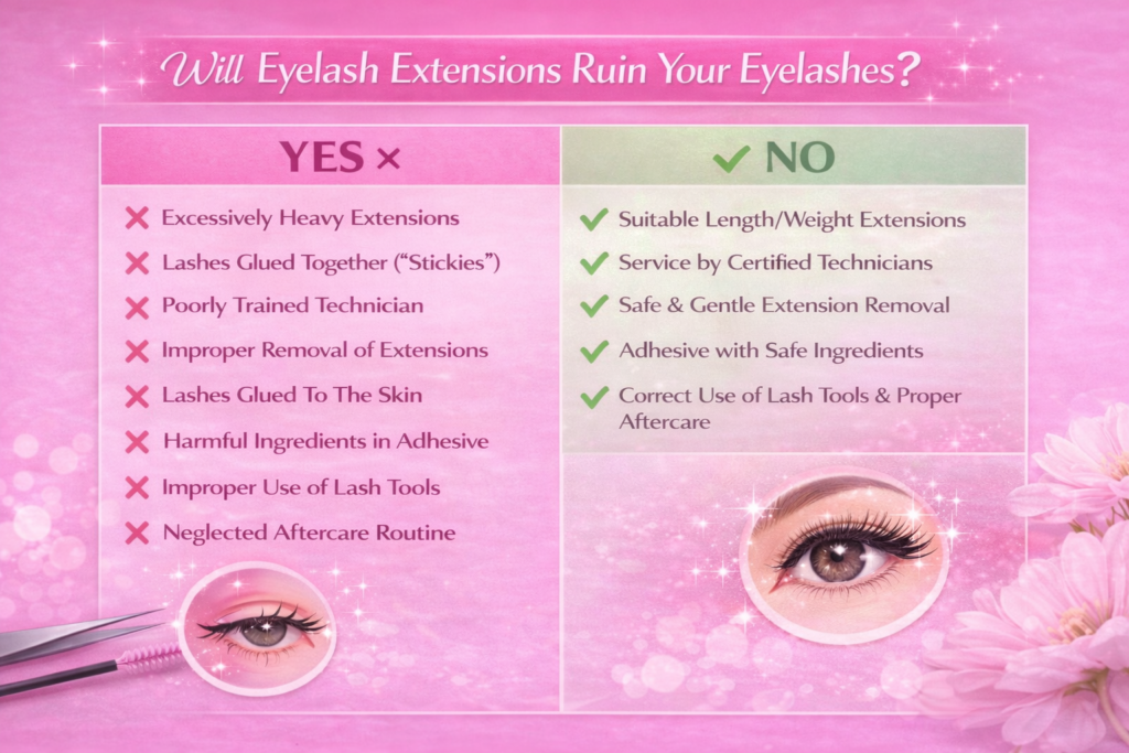 Will Eyelash Extensions Ruin Your Eyelashes