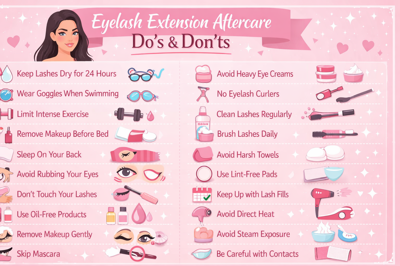 Eyelash Extension Aftercare card