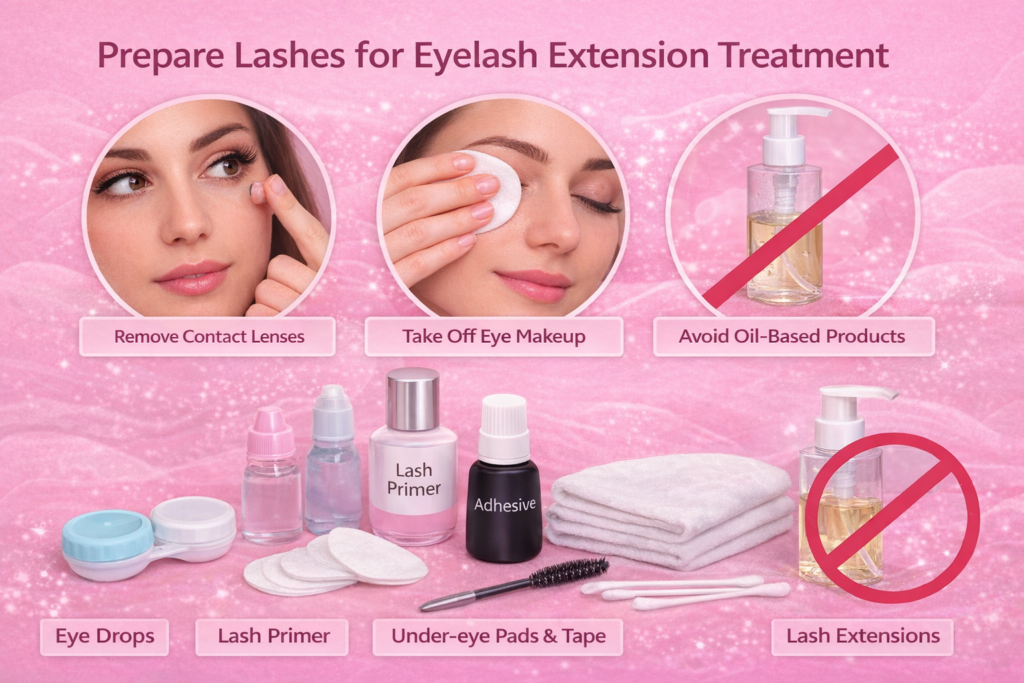 Prepare Lashes for Eyelash Extension Treatment