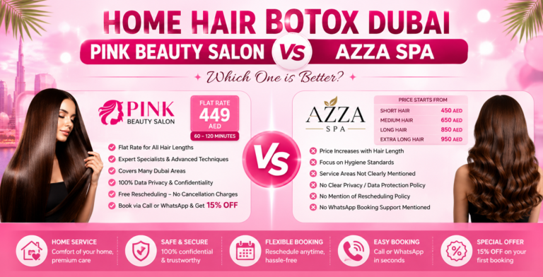 Home Hair Botox Dubai Pink Beauty Salon vs Azza Spa
